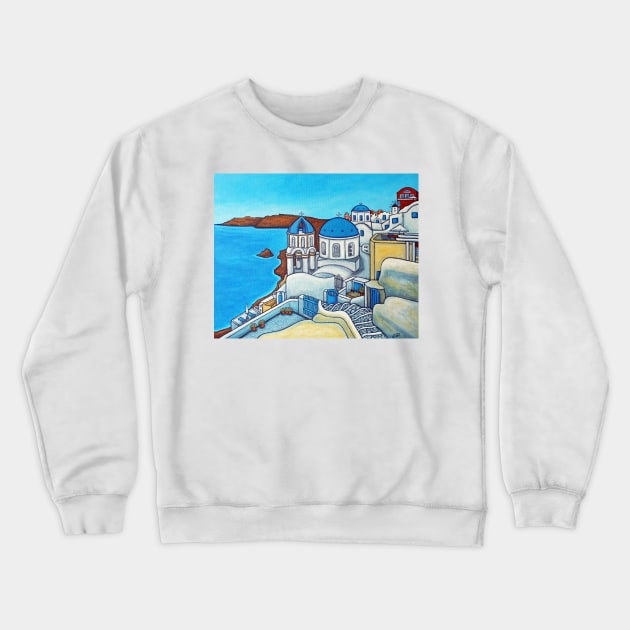 Colours of Santorini Crewneck Sweatshirt by LisaLorenz
